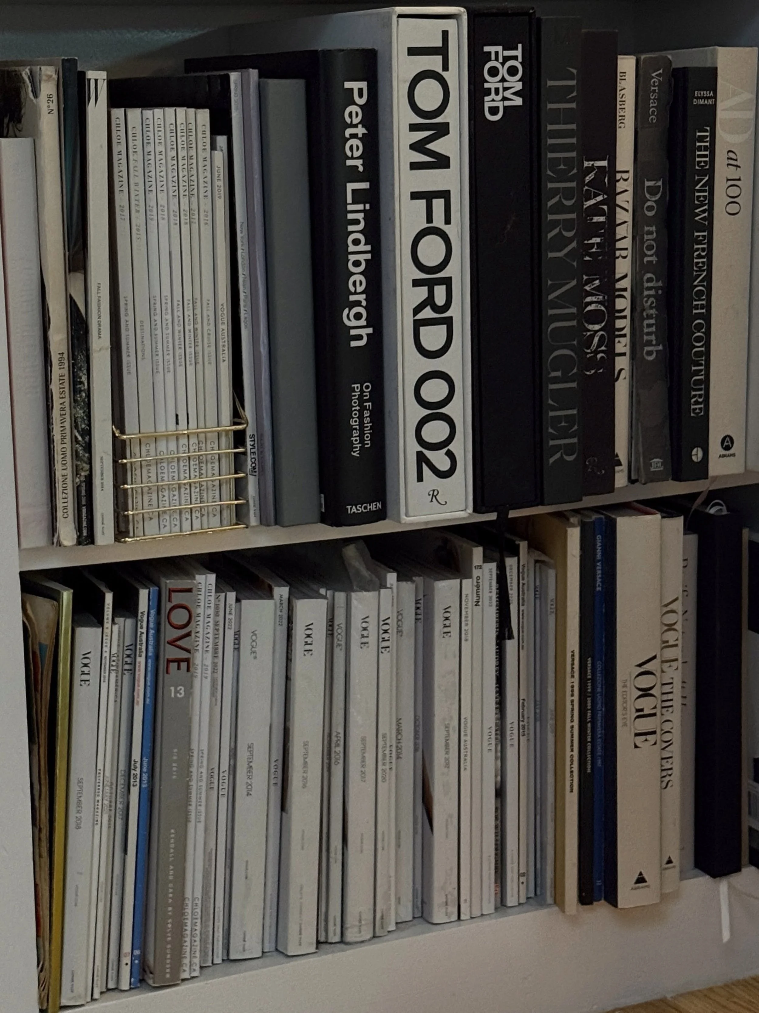 This is my Pinterest (part of my fashion bookshelf)