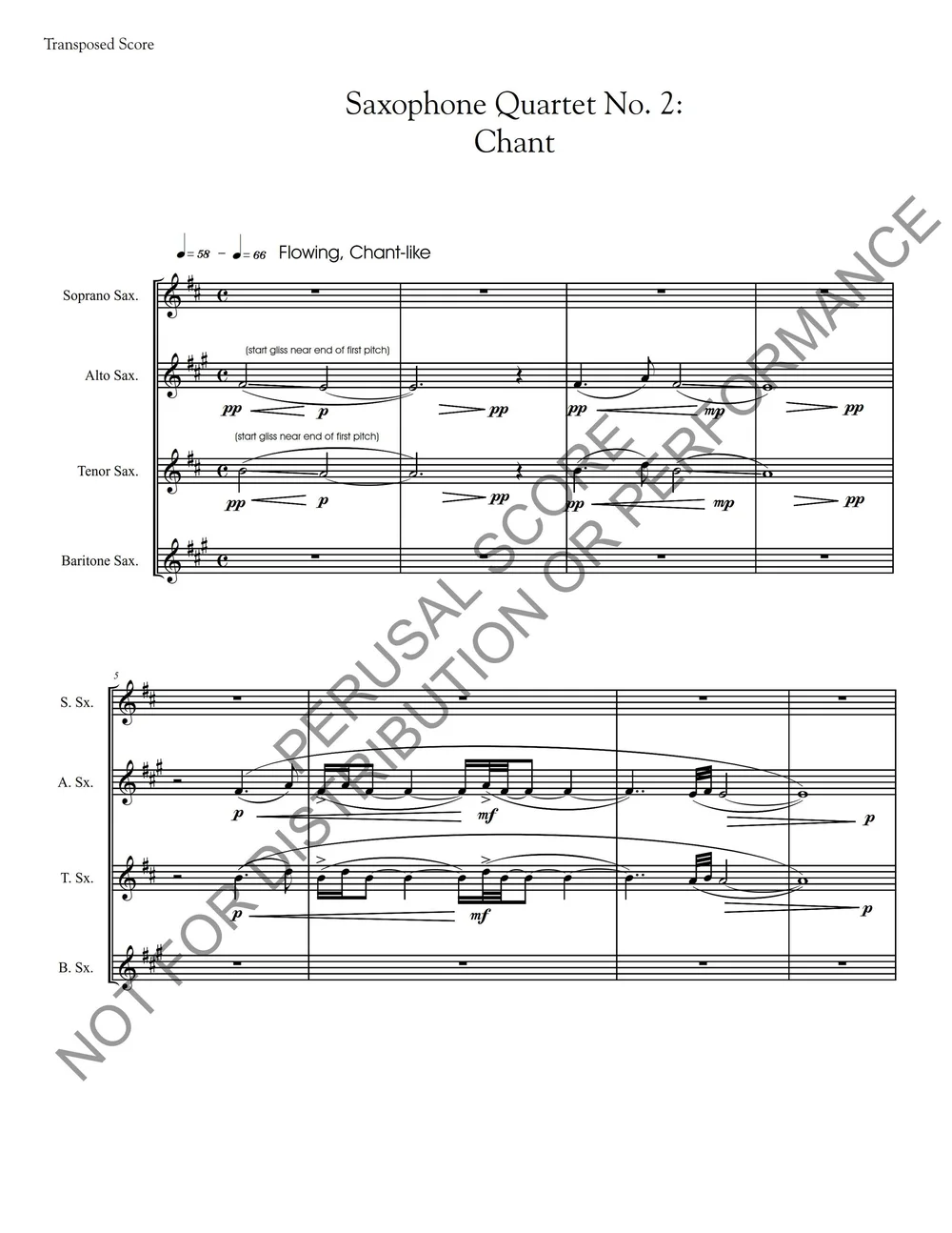 Saxophone Quartet No 2 Steve Danyew Composer