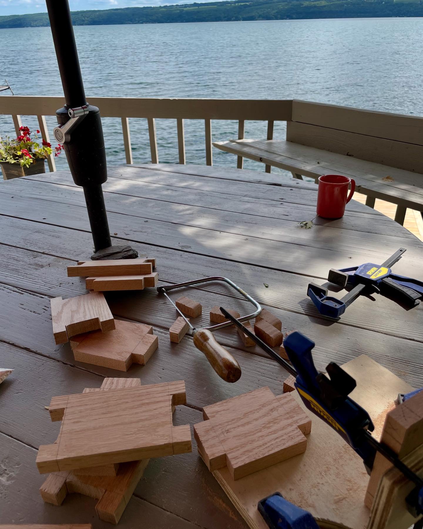 Woodworking with a view.