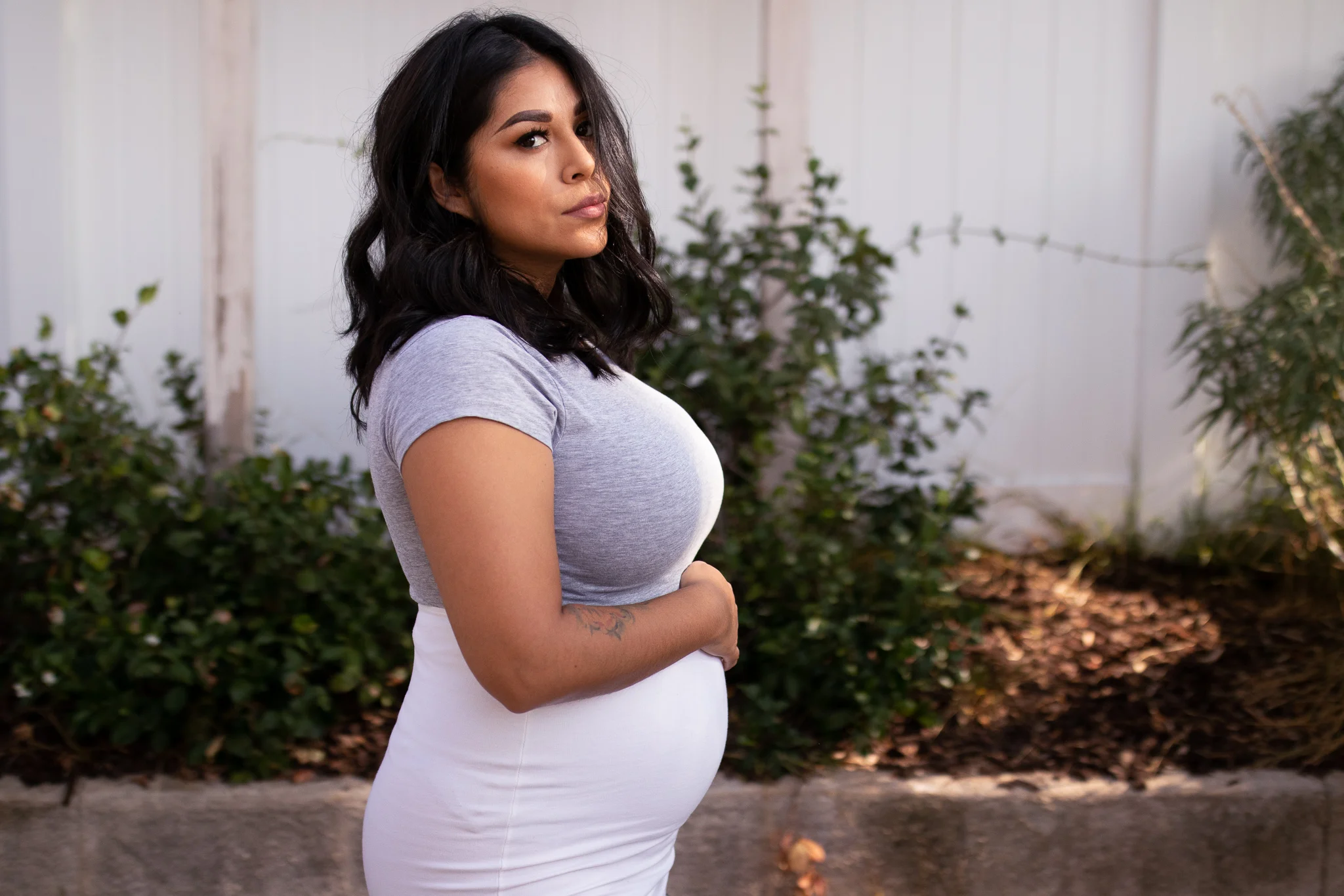 Belly bloat, not real baby bump.
