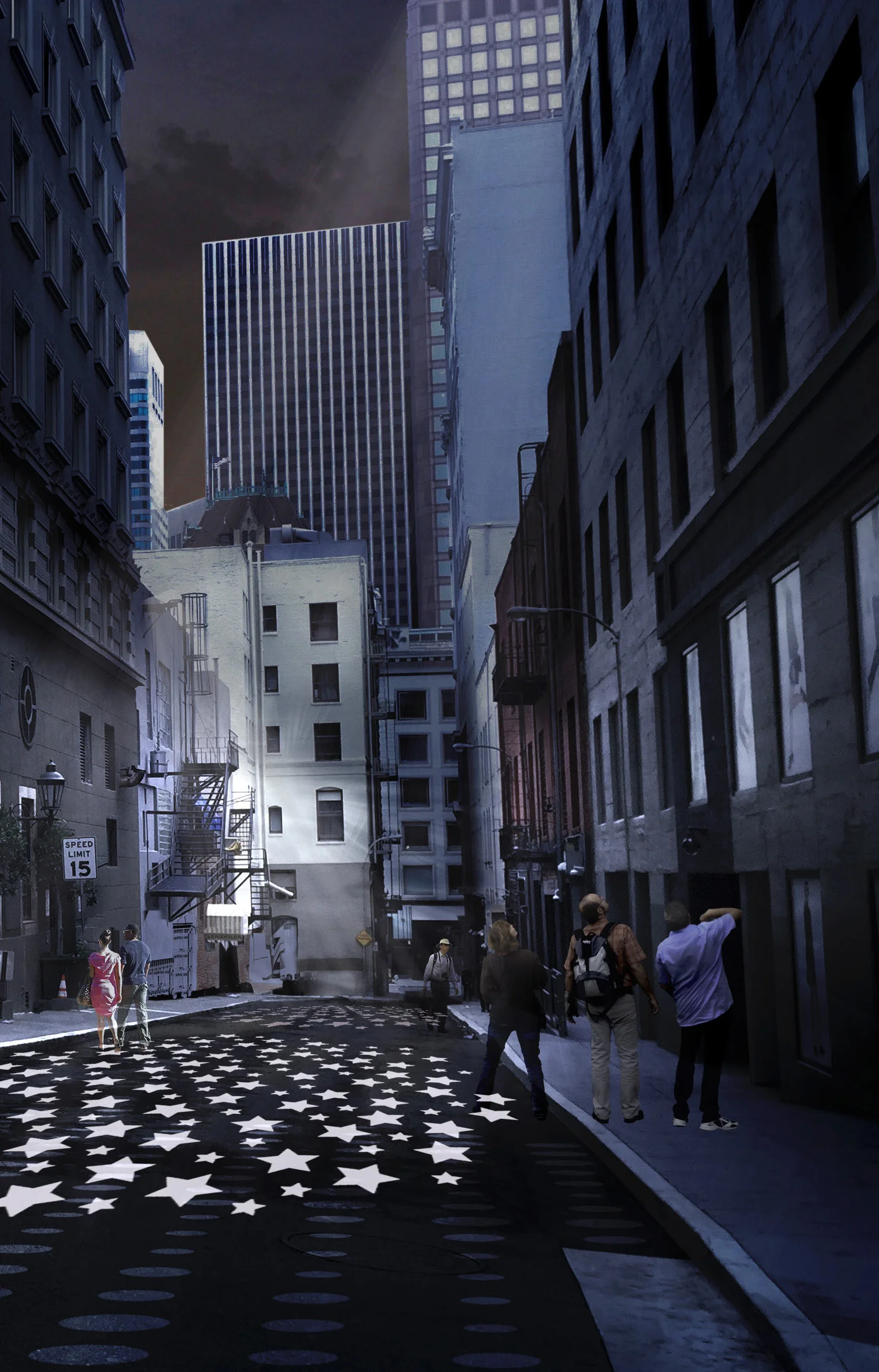 *A light projection show could inspire a healthy nightlife in Union Square.