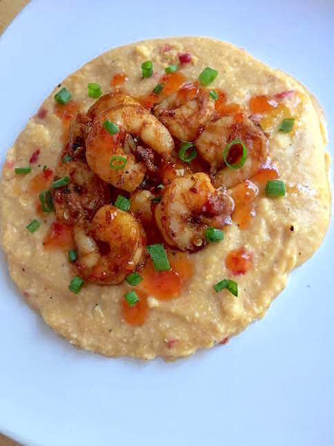 Cajun Shrimp &amp; Pimento Cheese Grits