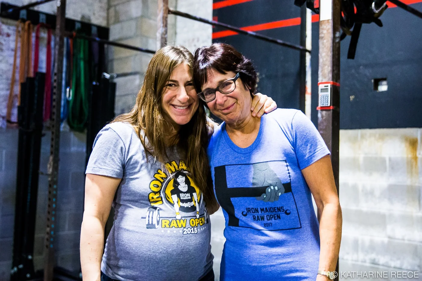 Margie and her mother, Linda Lempert, at Iron Maidens in 2017. Linda started lifting at the age of 70 to prepare for Iron Maidens 2016.