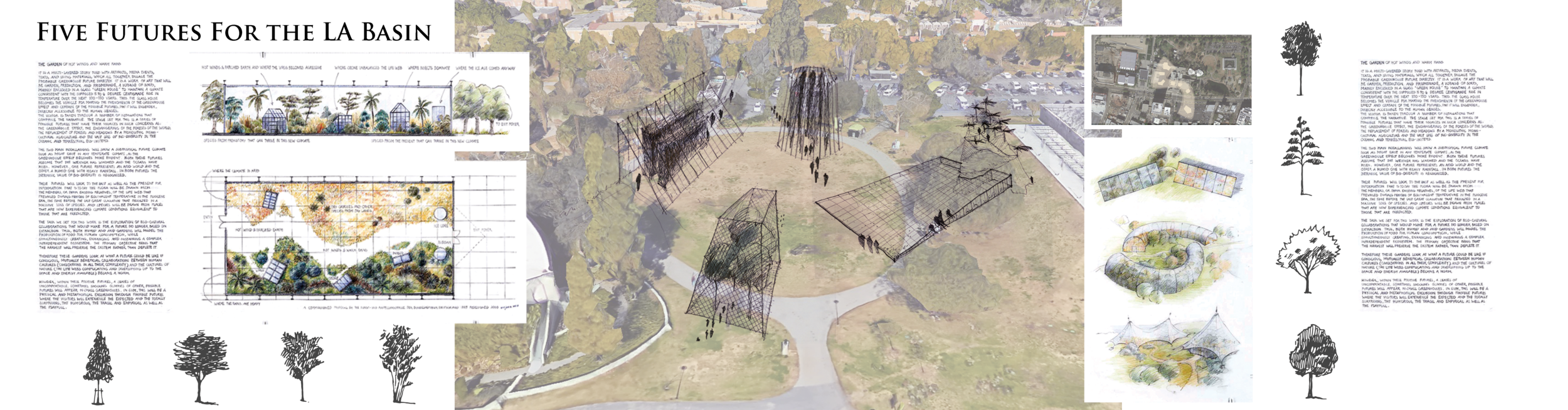 The first stage of designing and visualizing a Future Garden for the La Brea Tar Pit Park next to the LA County Museum of Art (LACMA) in downtown Los Angeles.