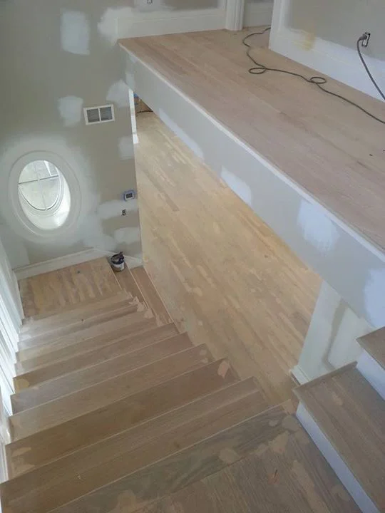During Refinishing of Red Oak Hardwood Flooring