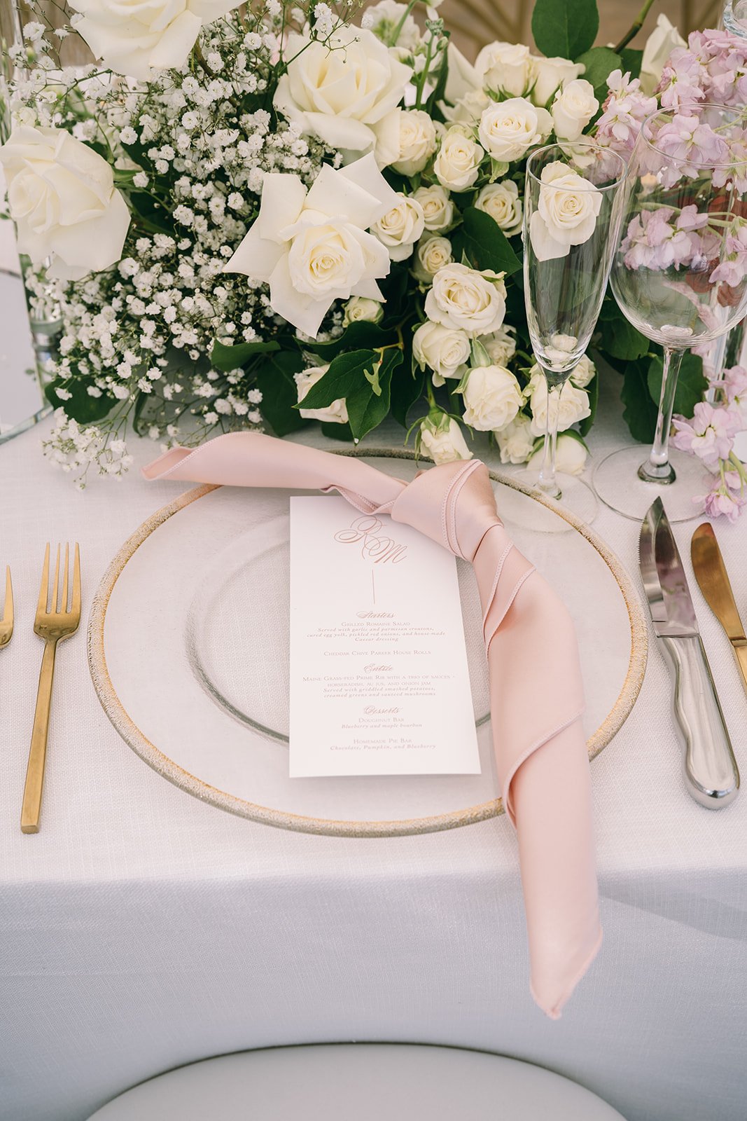 Singular Table Setting in Front of Classy Centerpiece