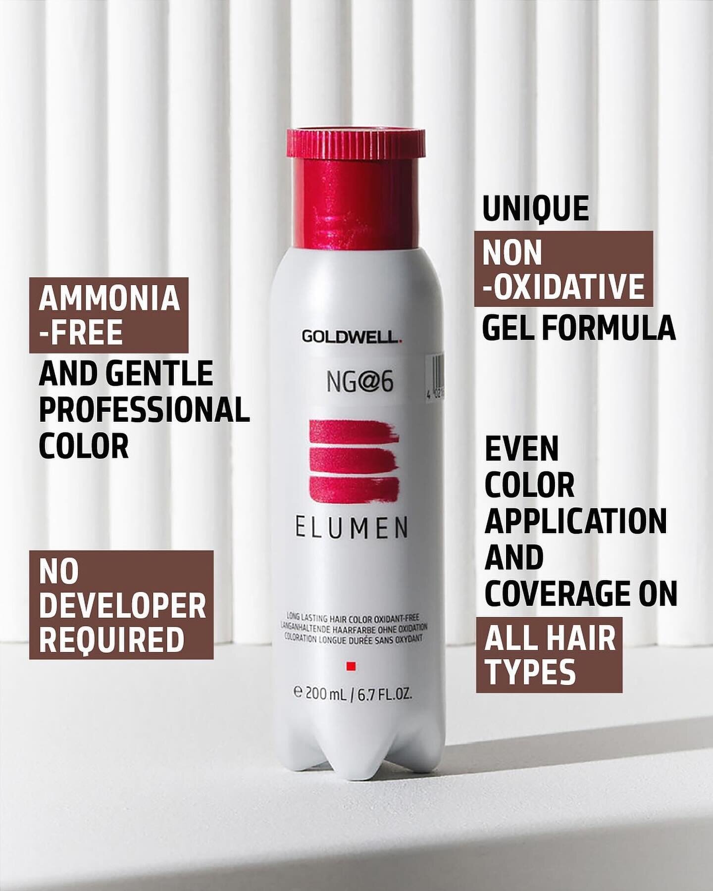 Discover the magic of Elumen! 🙌 Say goodbye to mixing and measuring time with this long-lasting, professional, permanent color&mdash;all in one bottle! Think of it as your hair&rsquo;s new best friend.

Cred: @goldwellus