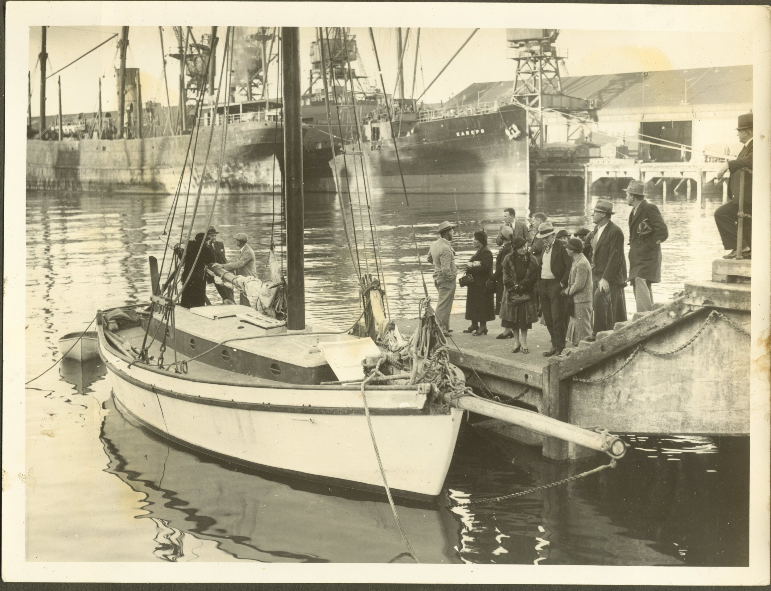 8. Ngataki alongside warf with a wecoming party attending - Copy.jpg