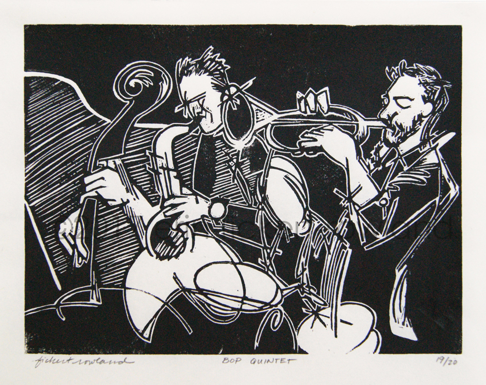 "Bop Quintet" Limited Edition of 20 7 in x 9 in Matted to 11 in x 14 in