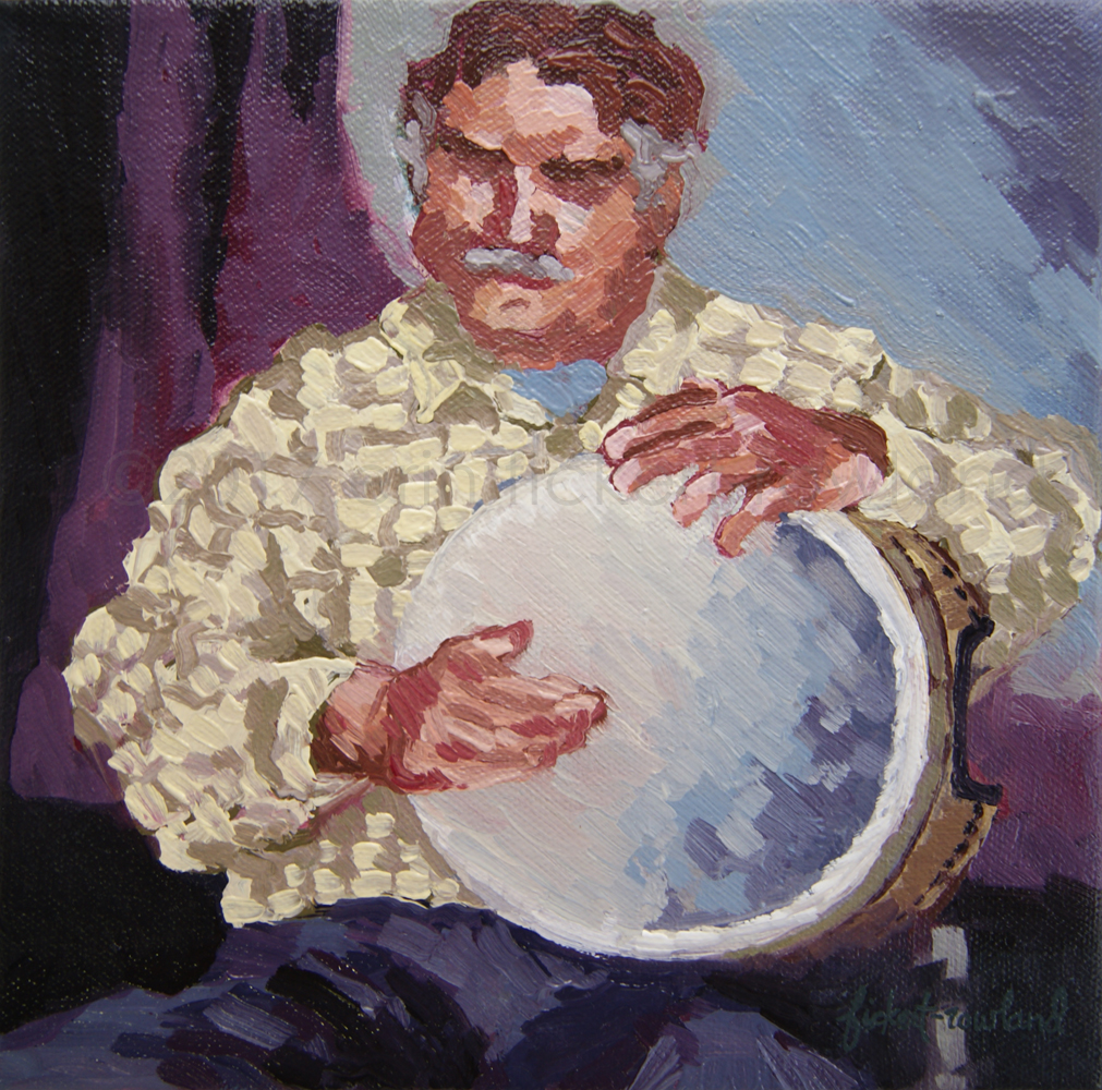 "Tek Ah Doum: Glen Velez" 8 in x 8 in