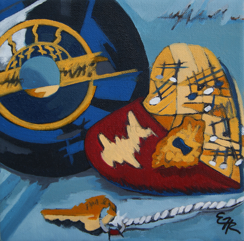 "Key to the Heart" 8 in x 8 in