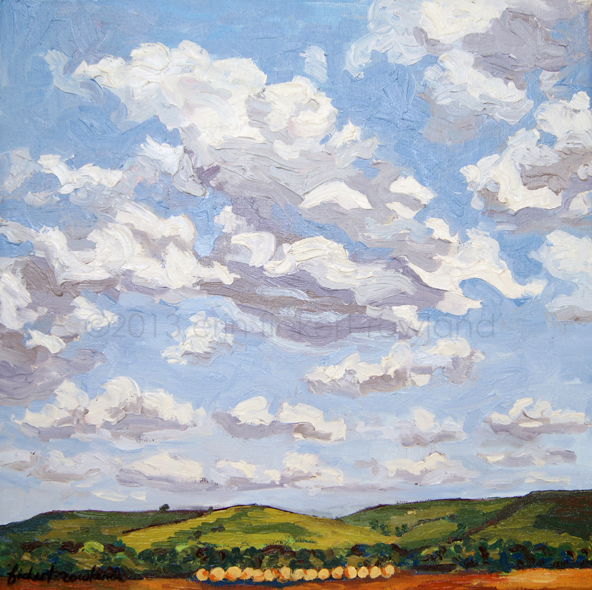 "Cumulus Clouds Over Flint Hills" 12 in x 12 in