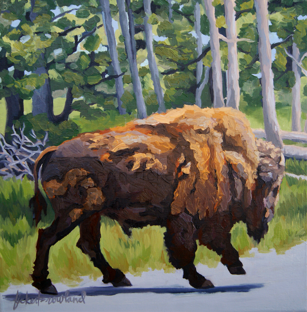 "Strutting Along, Yellowstone" 12 in x 12 in