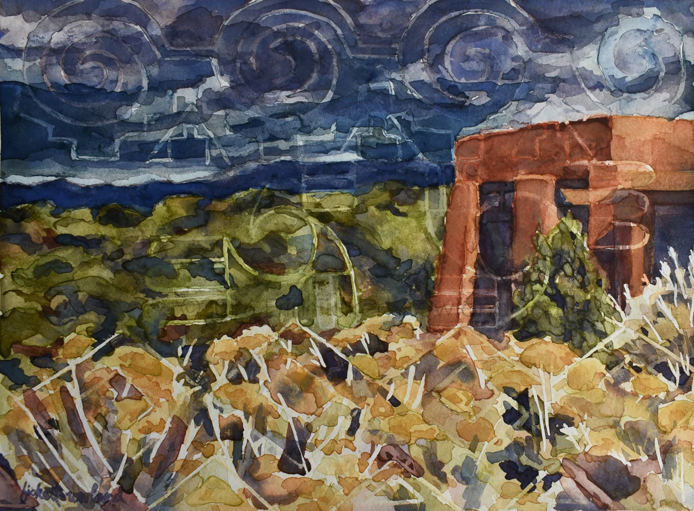 "Echoes of Tularosa" 9 in x 12 in Matted to 12 in x 16 in