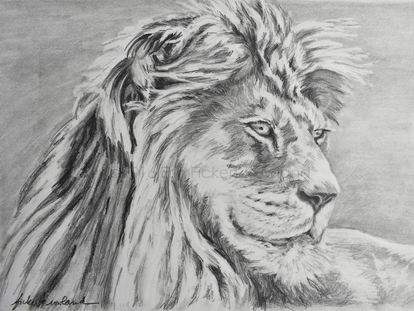 "The Watch" 9 in x 11 in Matted to 11 in x 14 in