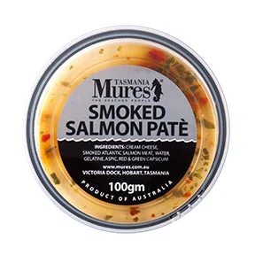 Smoked Salmon Paté 100g, 500g, 1kg Scrumptious cracker toppings Shelf life: 21 days