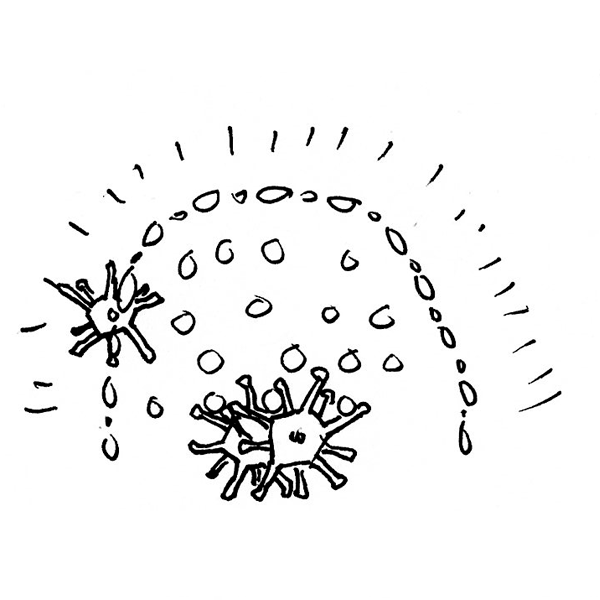 Viruses cause the cell to undergo apoptosis.