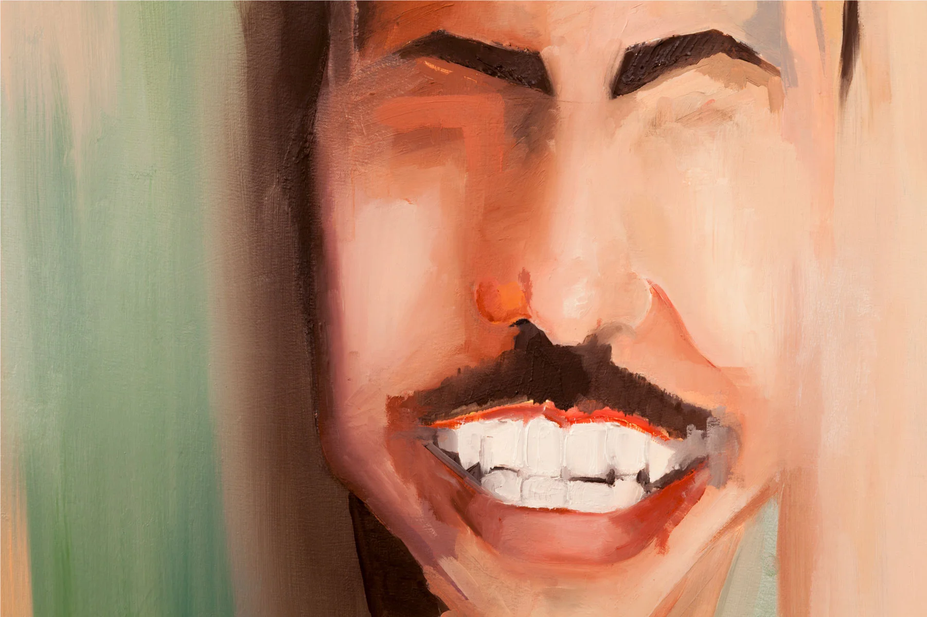  Detail, Oil on wood panel, door hinge, 3 panels, 24 in. (circle panels), 36 x 8 in. (wood panel) 