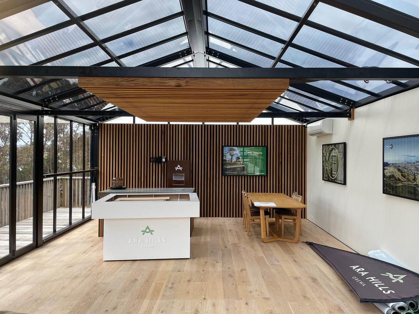 Interior shot
This is an off-grid sales and info centre for the new @avjennings_ltd Ara Hills development. 
Complete with Solar, Batteries, CCTV, Alarm, lighting, heat pump and Generator backup.
#Arahills