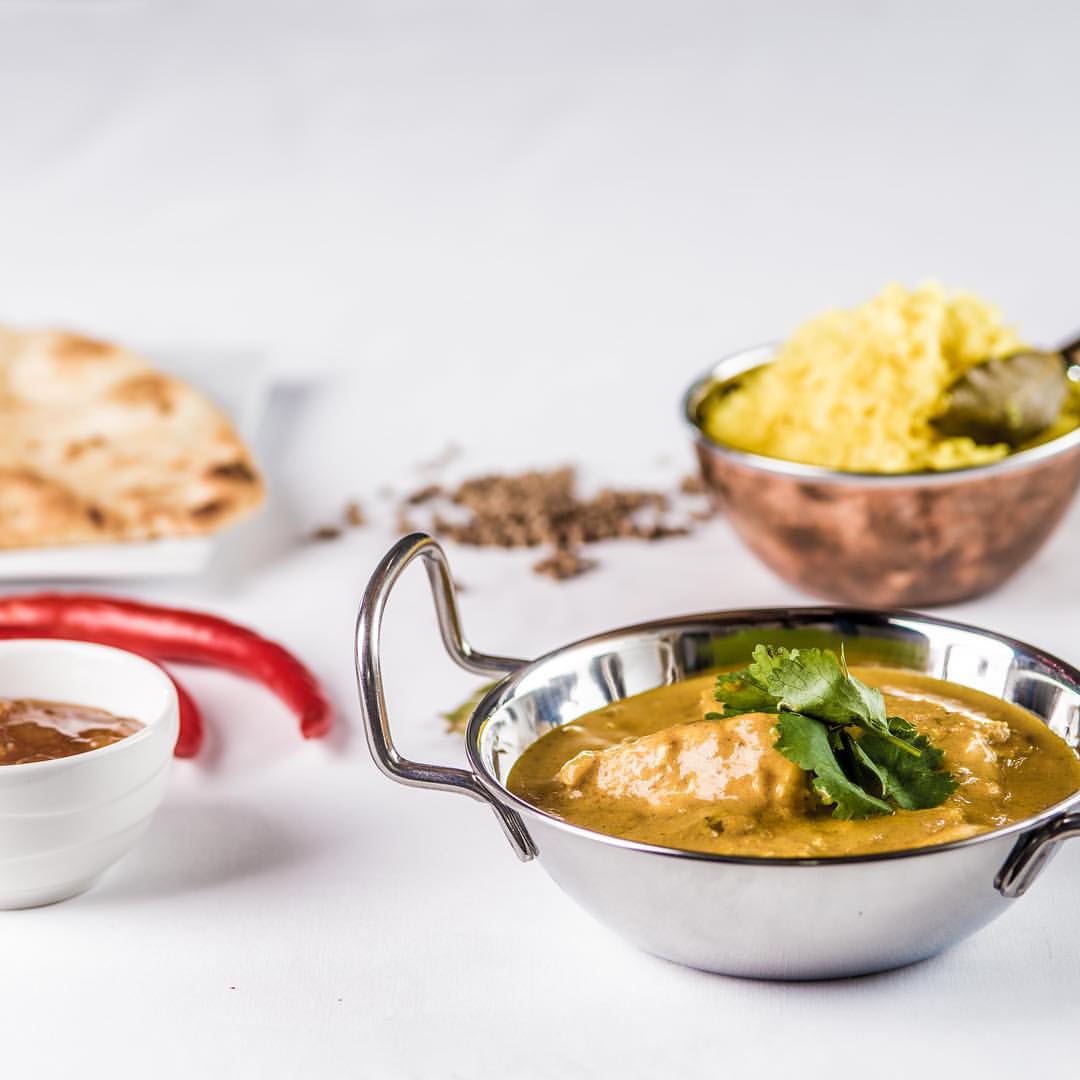 Copy of Peter Ansell's slow cooked chicken korma served alongside rice