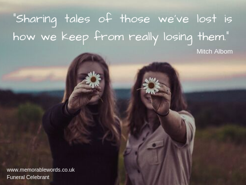Telling the right kind of story helps when writing words for a funeral.
