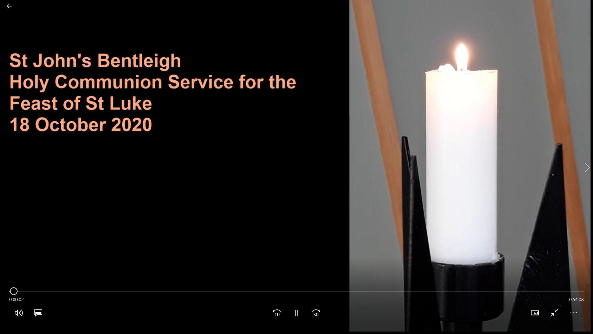 Holy Communion Service 18.10.2020 for the Feast of Saint Luke