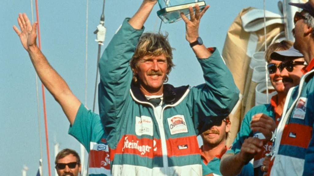 Sir Peter Blake - Skipper - Steinlager2 - Winner of the Whitbread Round the World Race 89/90 Skipper 85/86 Whitbread. Winner - 1995 & 2000 America' Cup