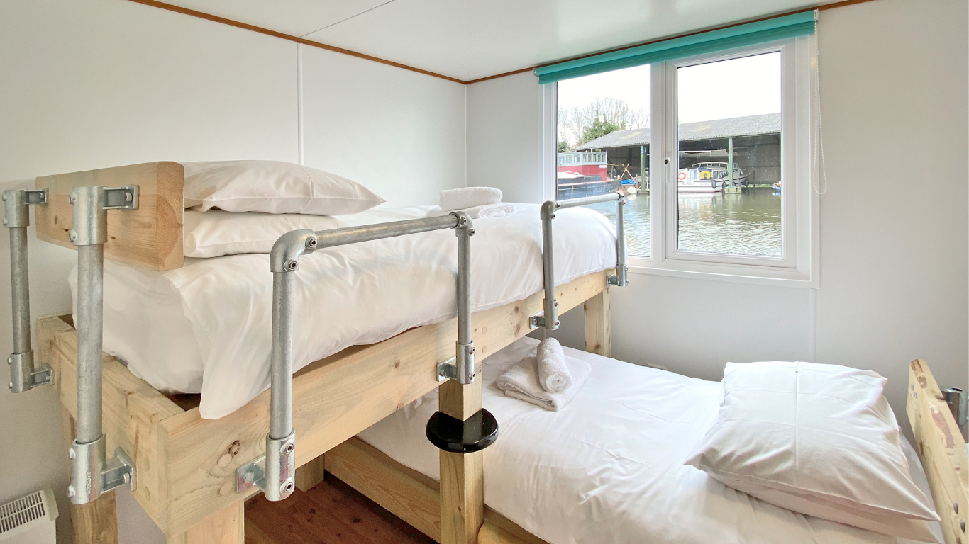 Bunk room on Swallows Hippersons houseboats Beccles web image .png