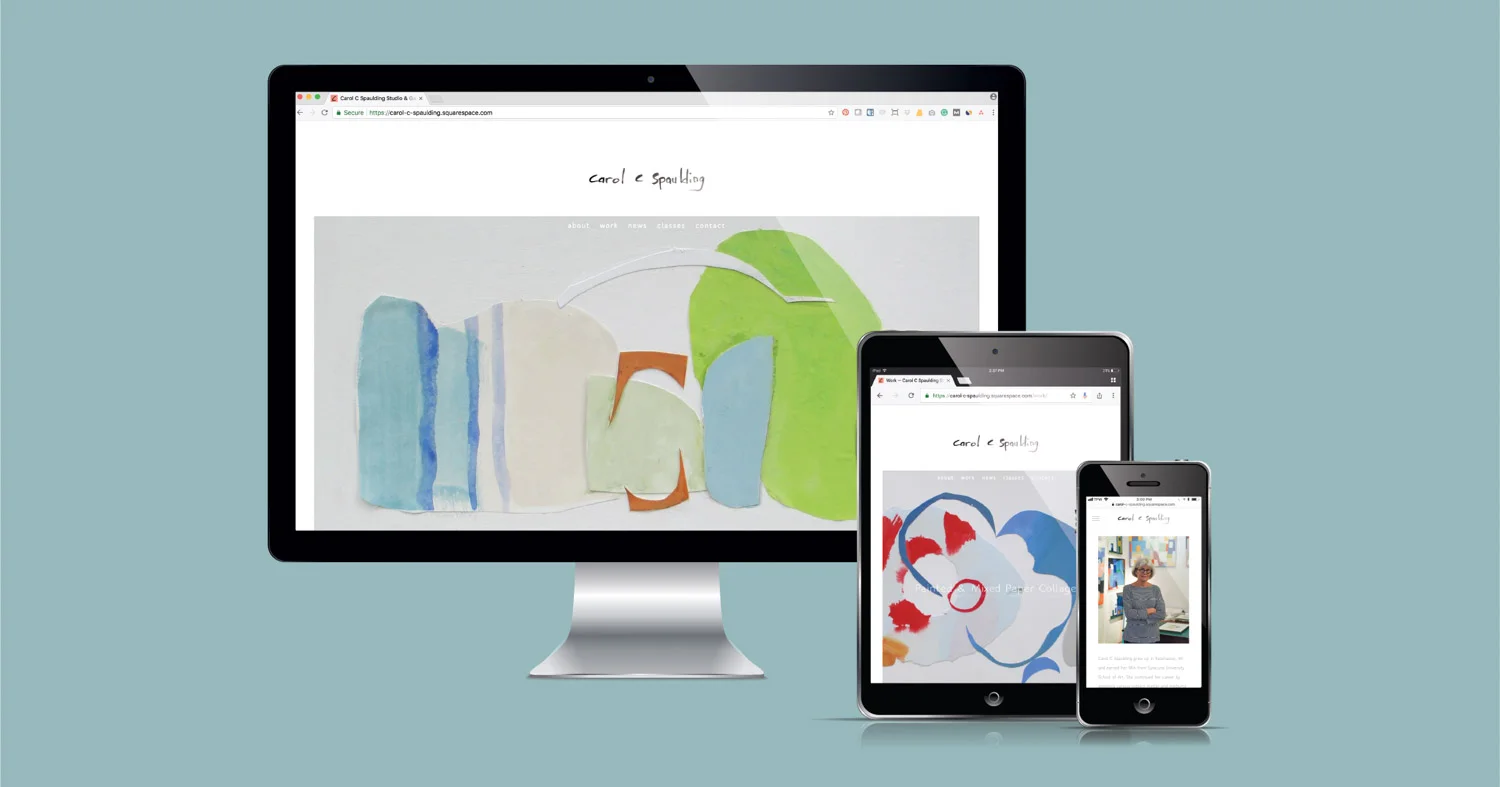 Carol C Spaulding's Squarespace website designed by Current 120.