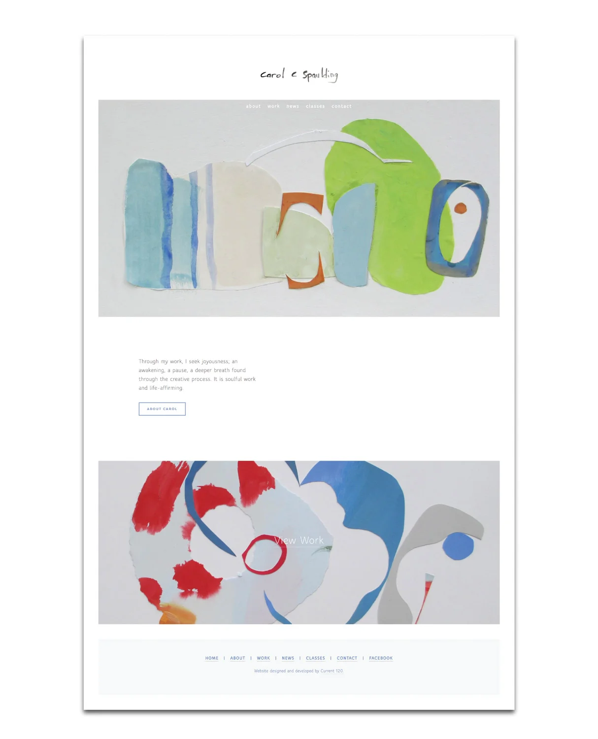 Carol C Spaulding's Squarespace website designed by Current 120.