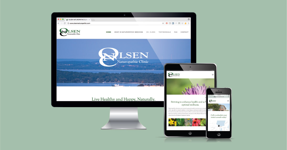 Olsen Naturopathic Clinic's Squarespace website designed and developed by Current 120.