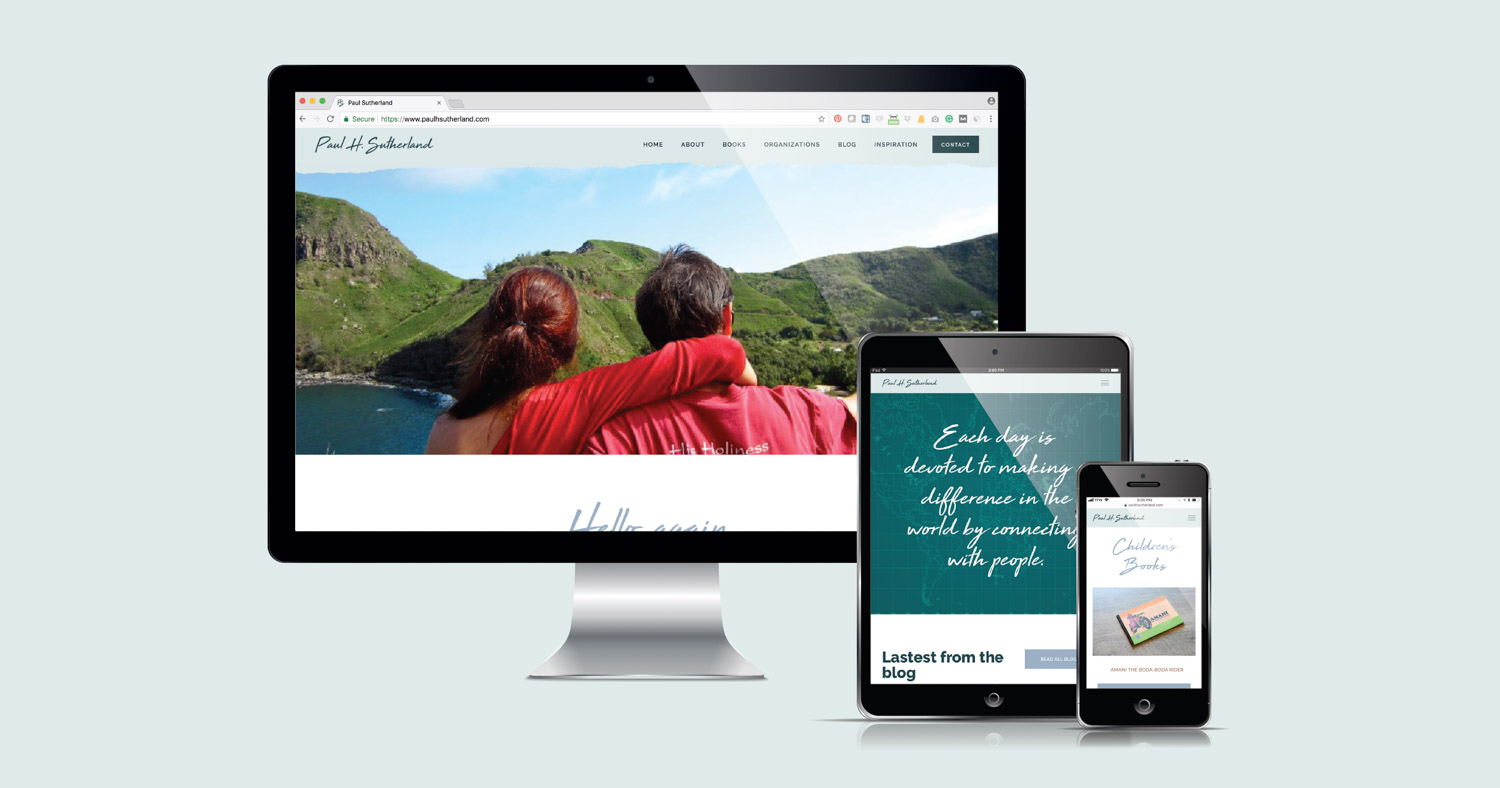 Paul H. Sutherland's Squarespace website design and development by Current 120.