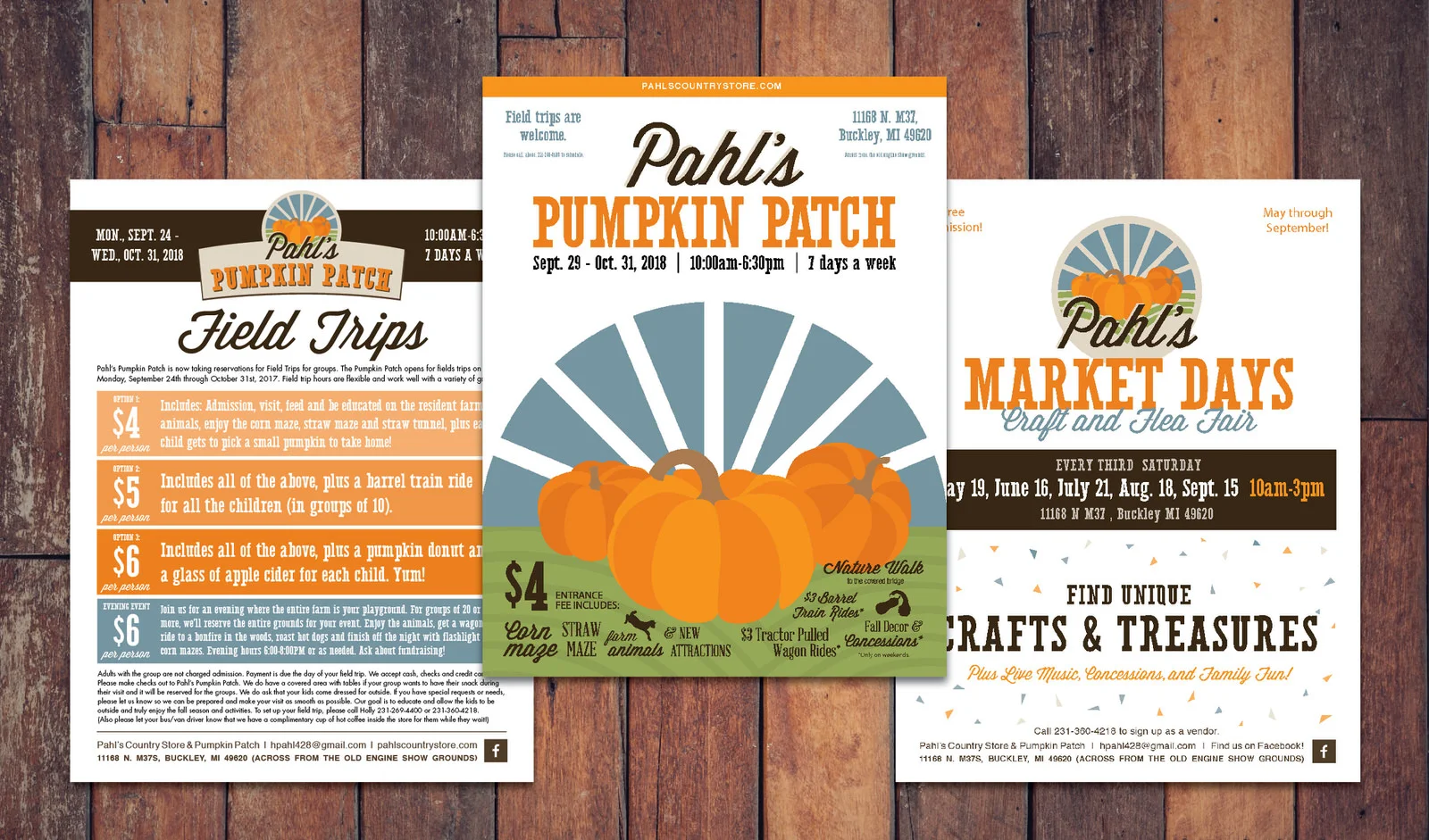 Pahl's Country Store's print collateral design by Current 120.