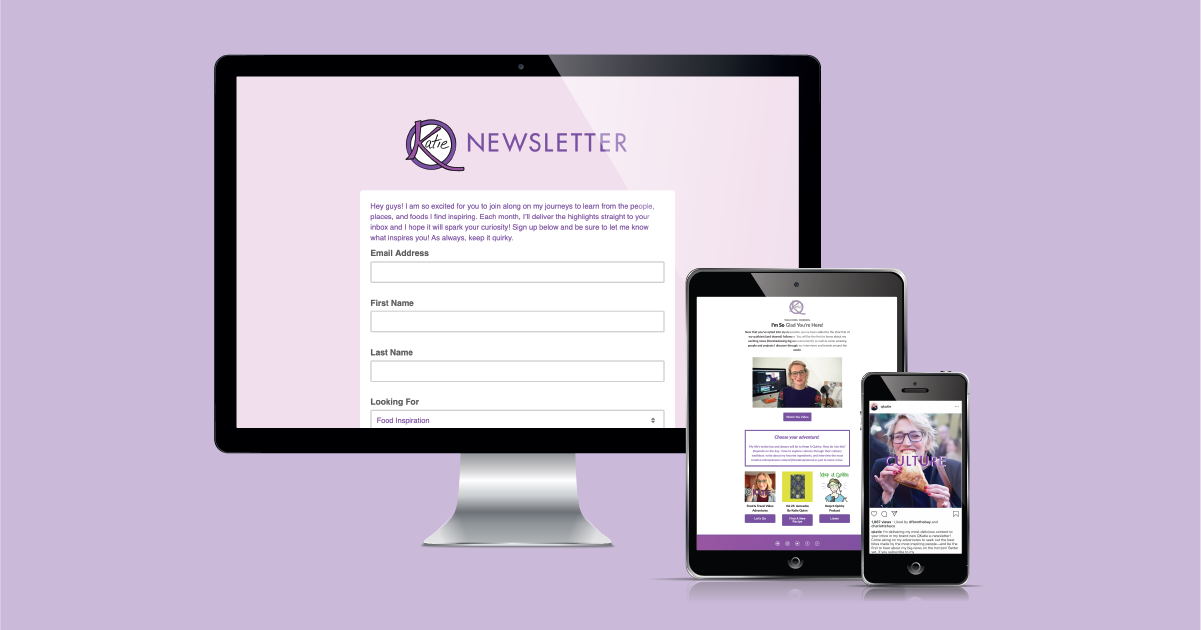 Current 120’s email marketing design for Katie Quinn of Keep it Quirky.