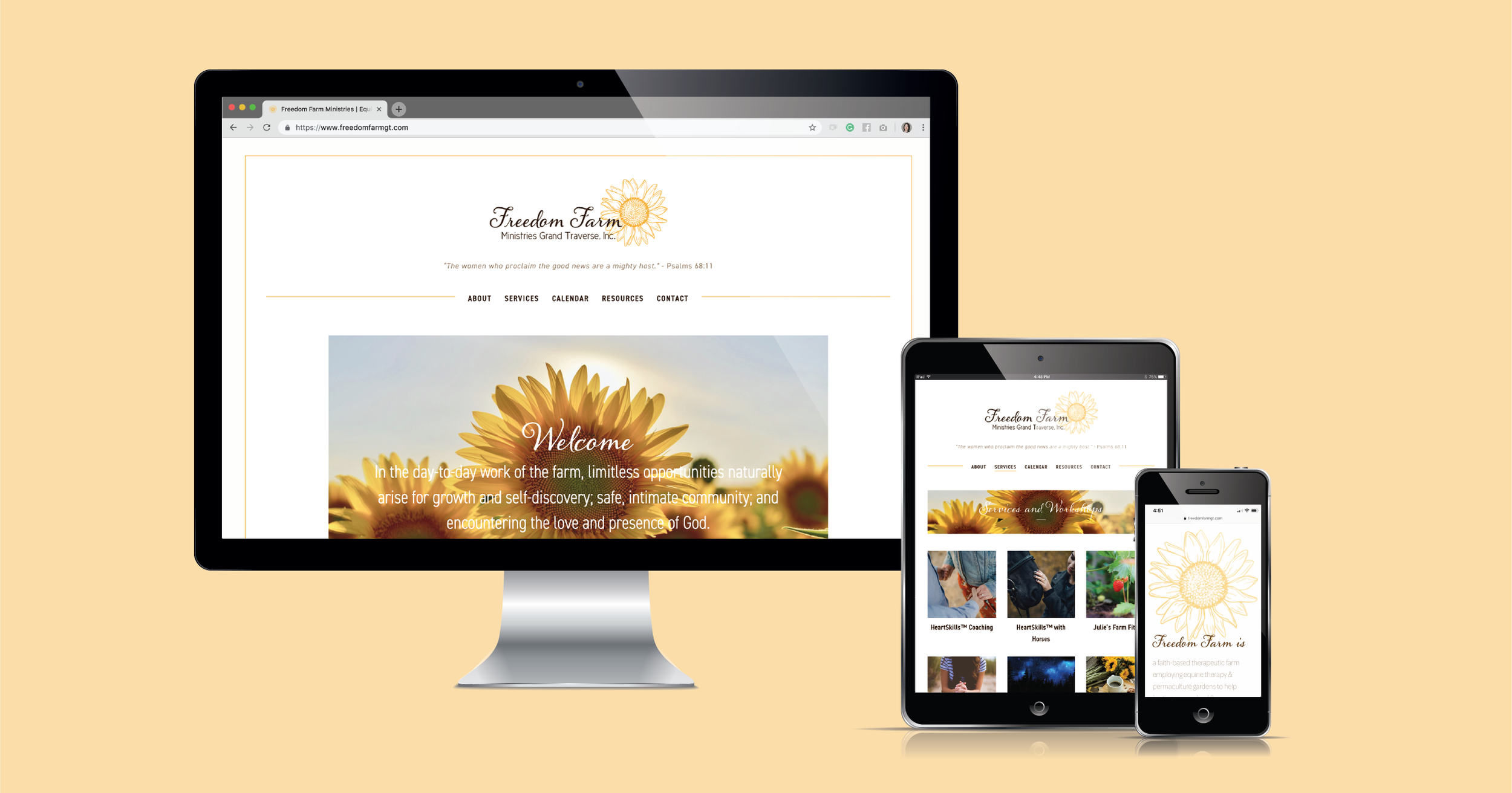 Current 120 web design and branding donated to local nonprofit, Freedom Farm Ministries Grand Traverse.