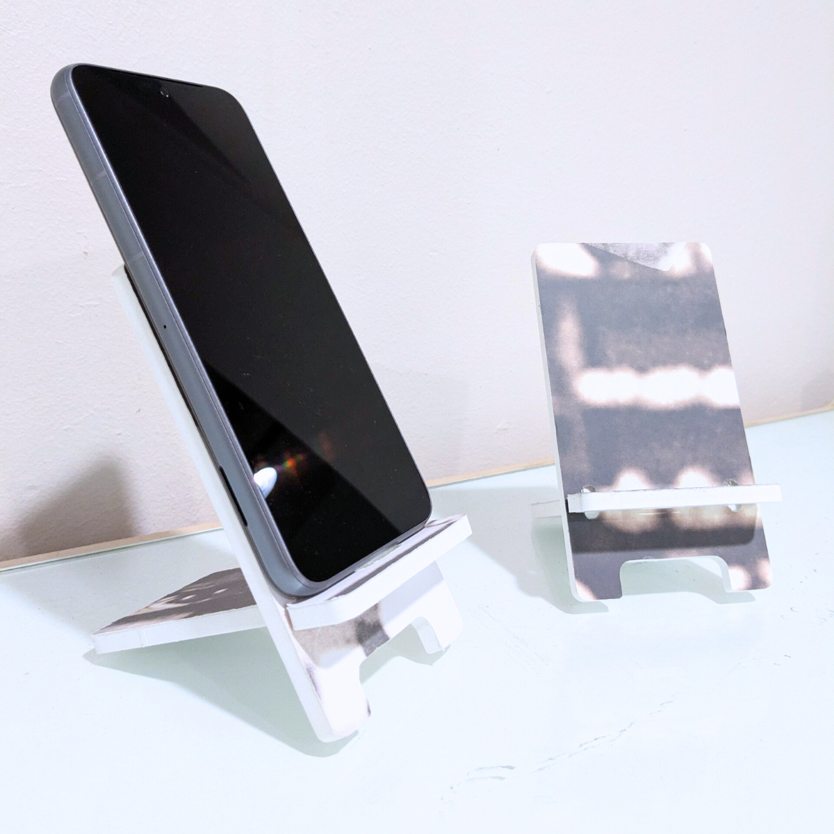 Upcycled phone stand