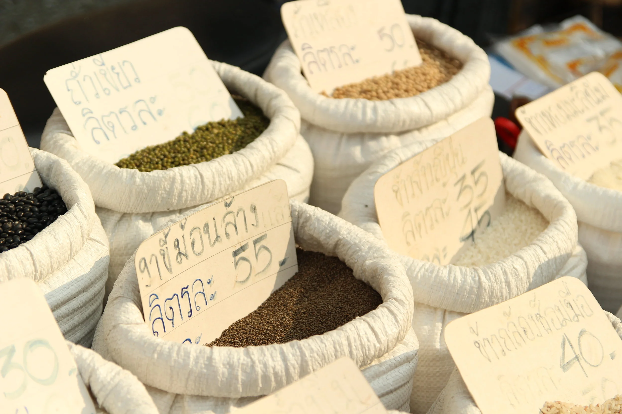 Chiang Mai, Thailand- Selling bulk foods at the local market