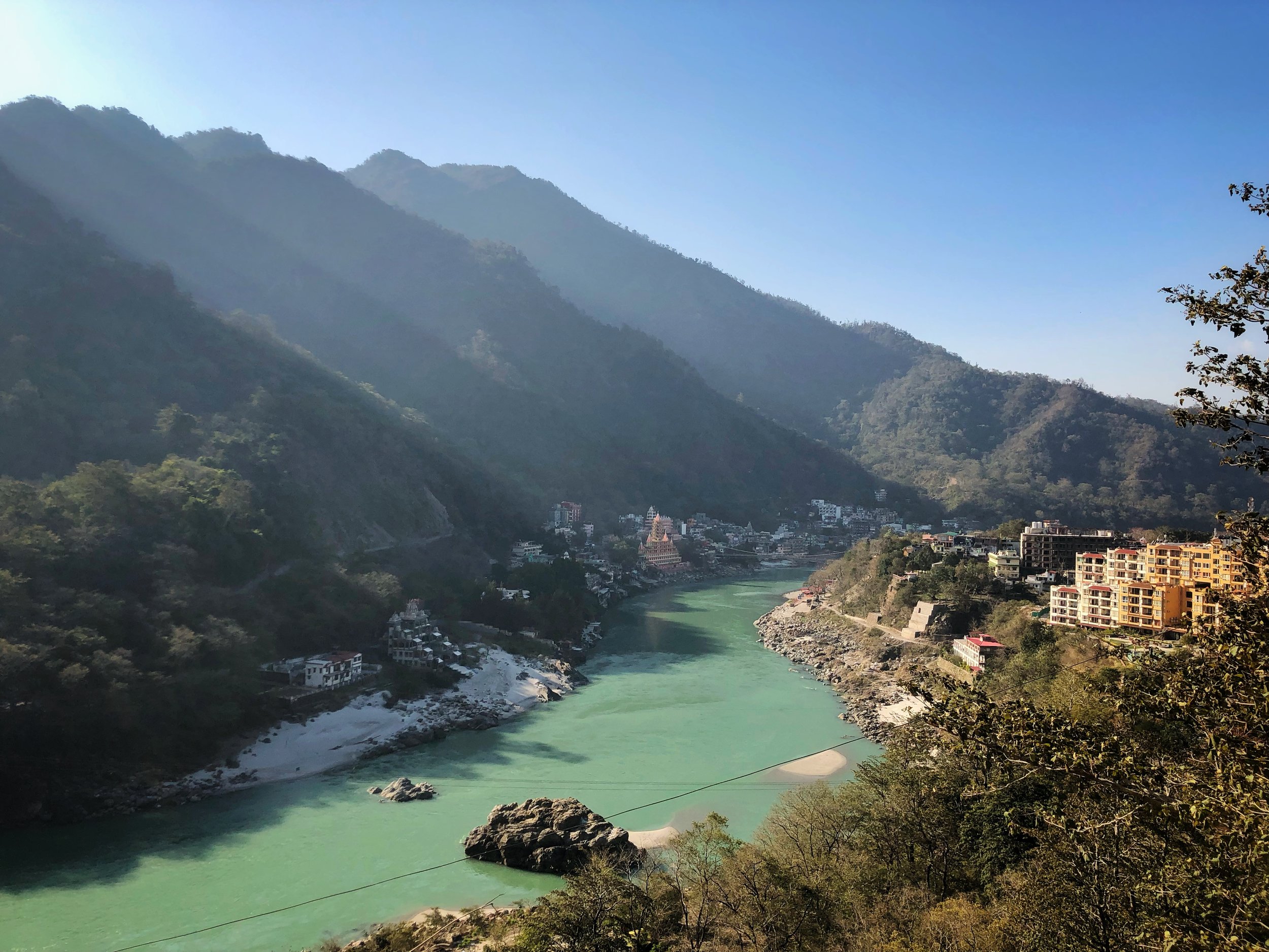The Holy Ganges River at Rishikesh near the source of the river.