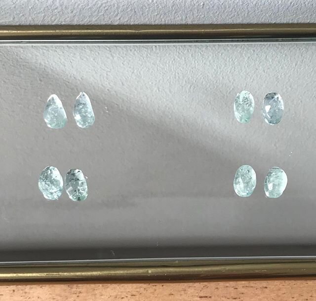 // Aquamarine Earrings 
I&rsquo;ve been going through some of the gems I have in stock and have paired these small Aquamarines up and think they would make stunning earrings to wear.

Each Aquamarine is uniquely shaped and sized, making them truly be