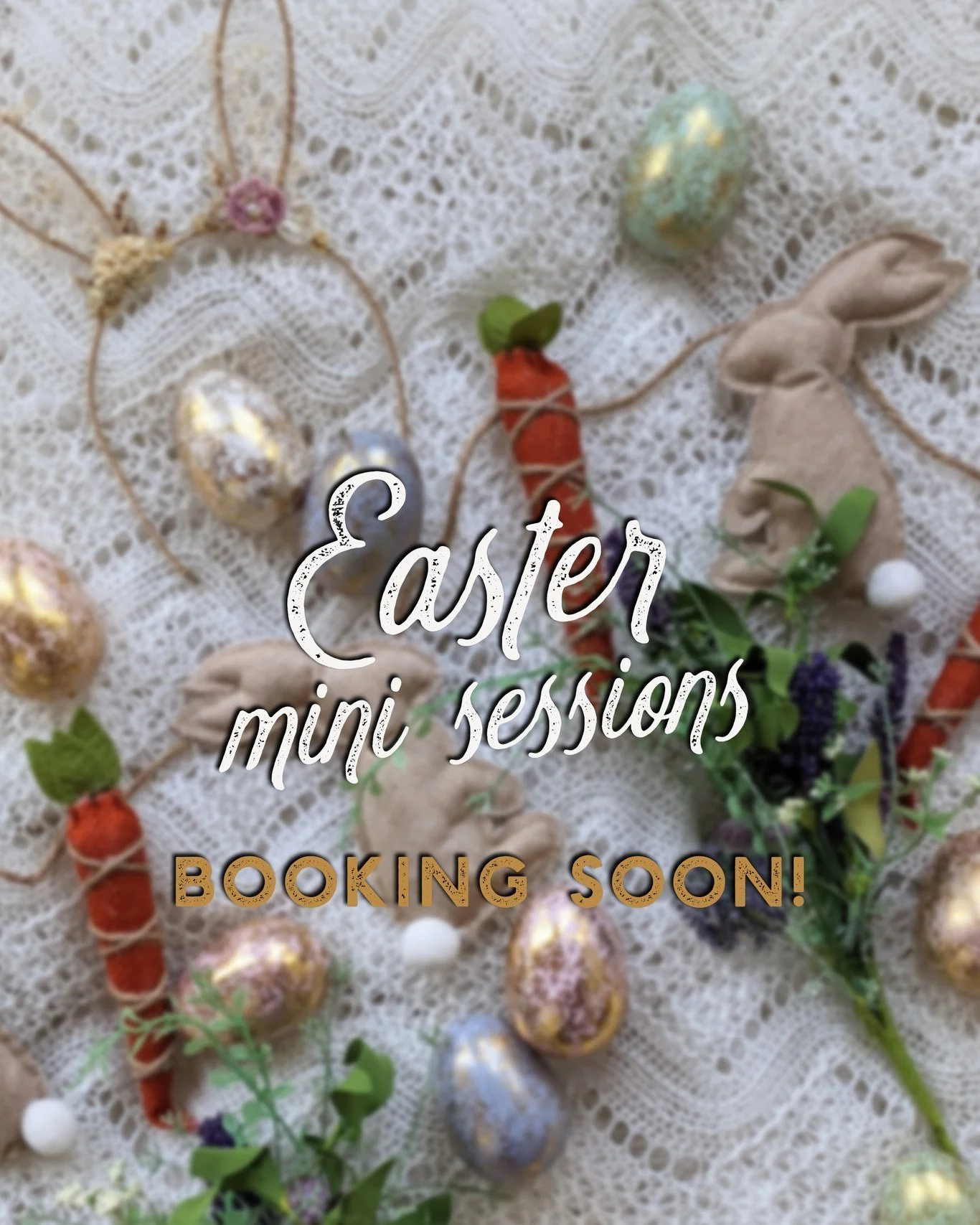 🌼 E A S T E R 🌼

Easter mini sessions will be going live to book TOMORROW at 8pm so set those alarms! I'm so excited to see lots of little bunnies hopping their way into The Cabin very soon!

Dates: 

🐰 Wednesday 1st April - perfect for baby's 'My