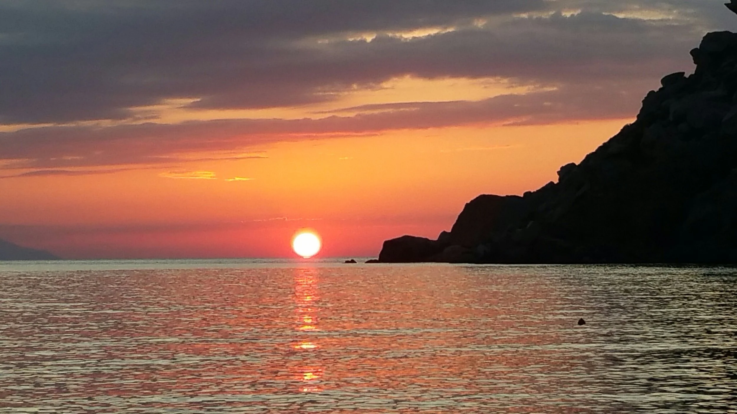 Toli sunset (the only place on the island to see the sun set over the water).