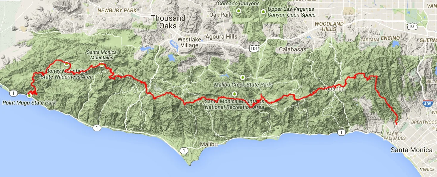 The Backbone Trail in the Santa Monica Mountains National Recreation Area.