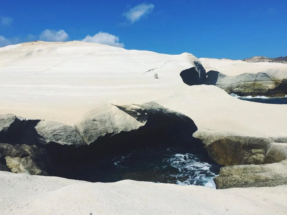 Exploring Sarakíniko beach, on the island of Mílos, in Greece. July 2018