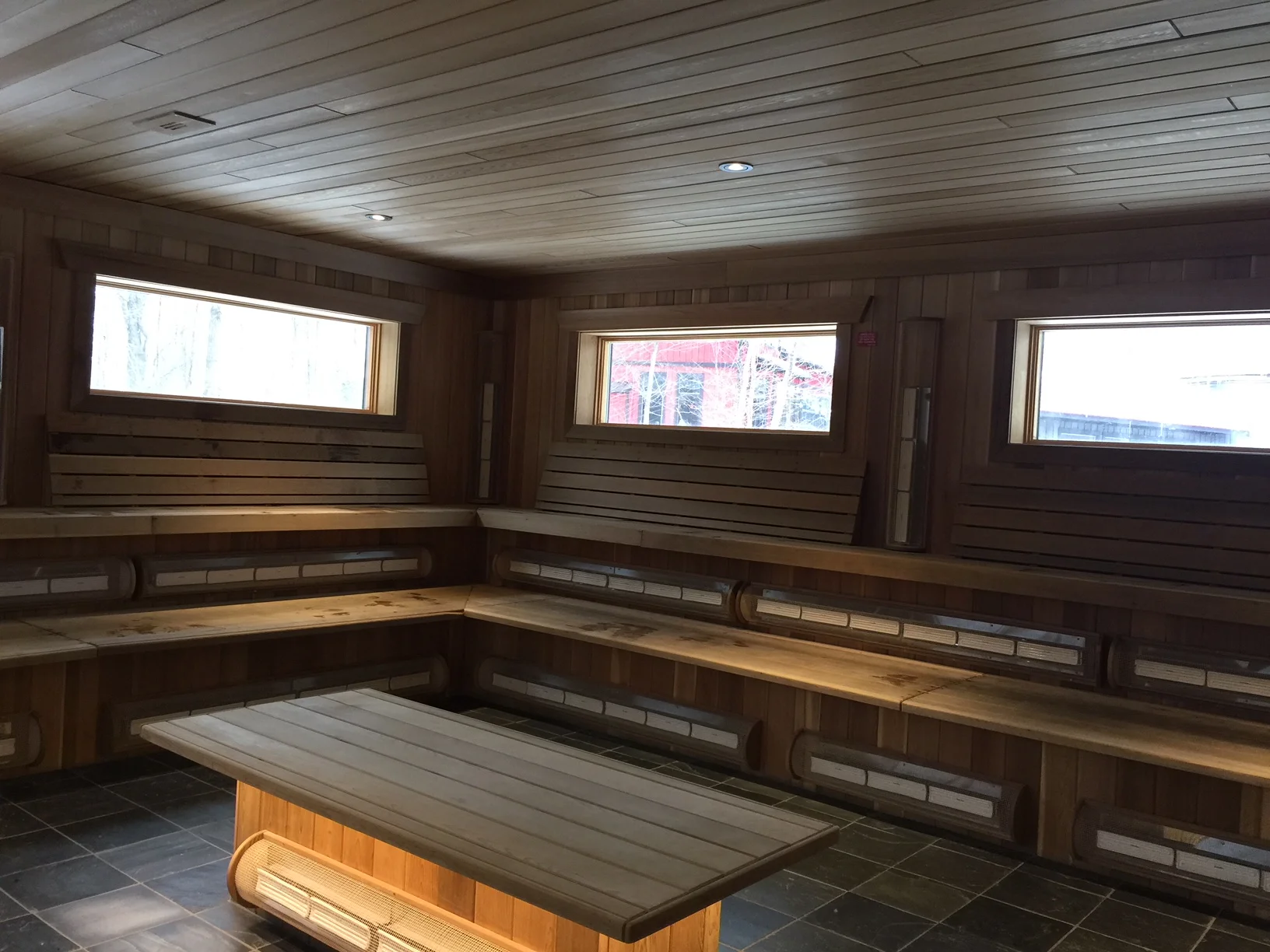 The infrared sauna at Scandinave Spa , in Collingwood, Canada.