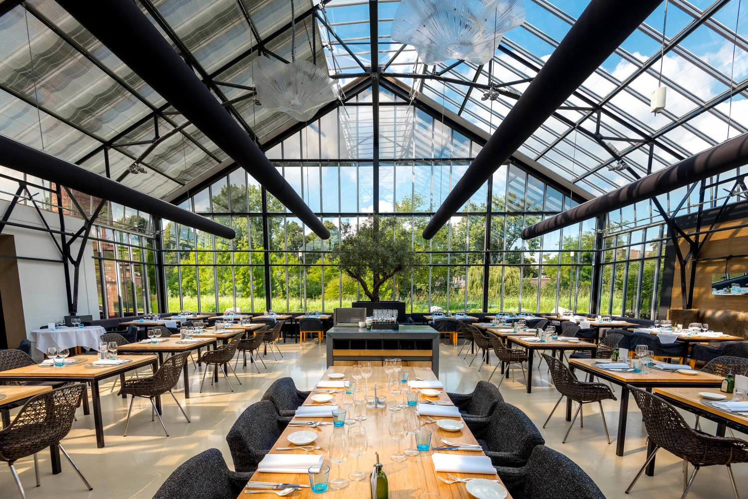 Fine greenhouse dining, at De Kas.