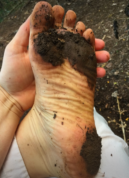 Being barefoot in the mud: YES!
