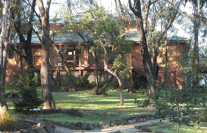 Views of the meditation hall, at the Dhamma Bhumi centre in NSW, Australia.