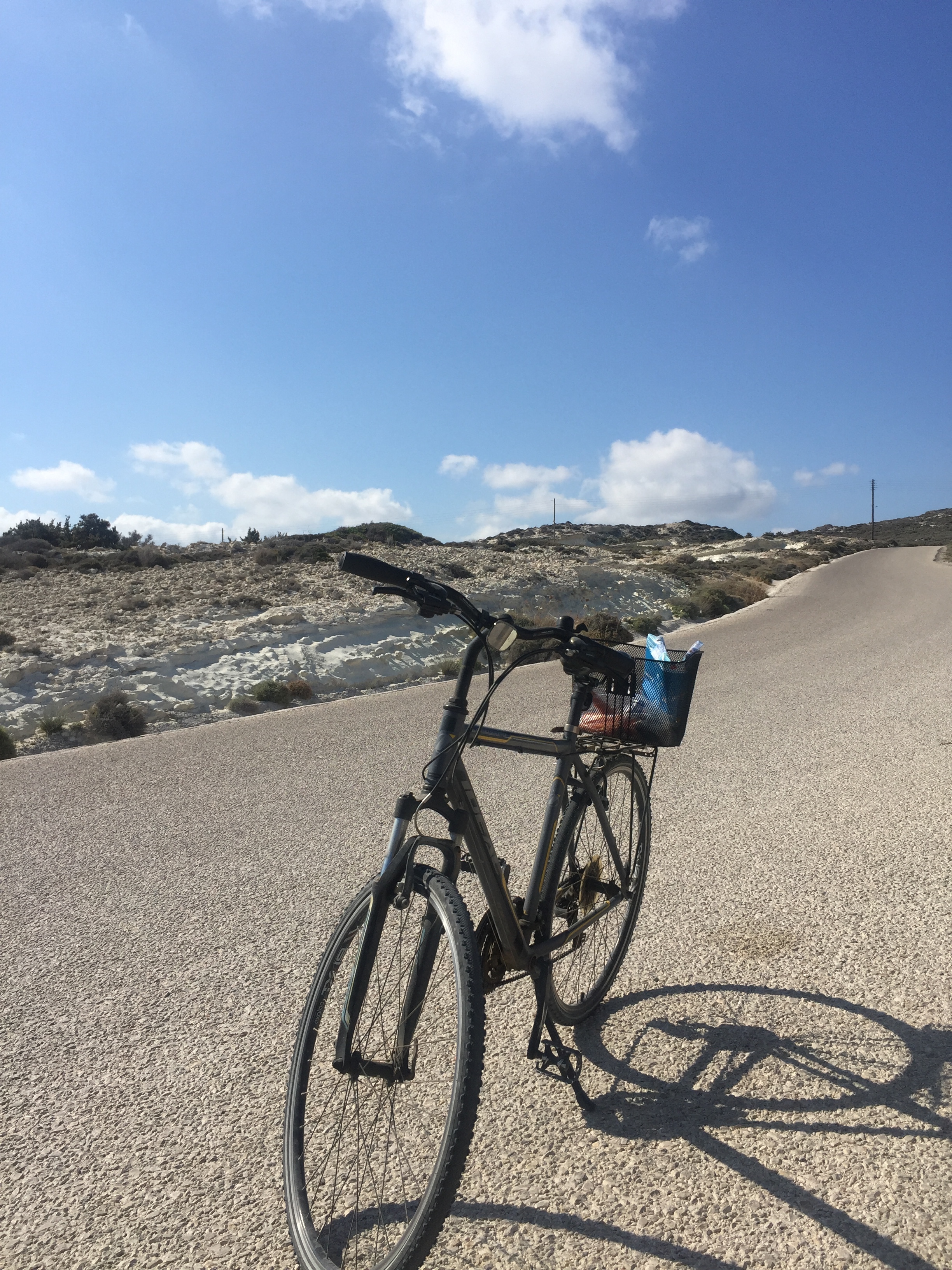 Riding down to Sarakiniko