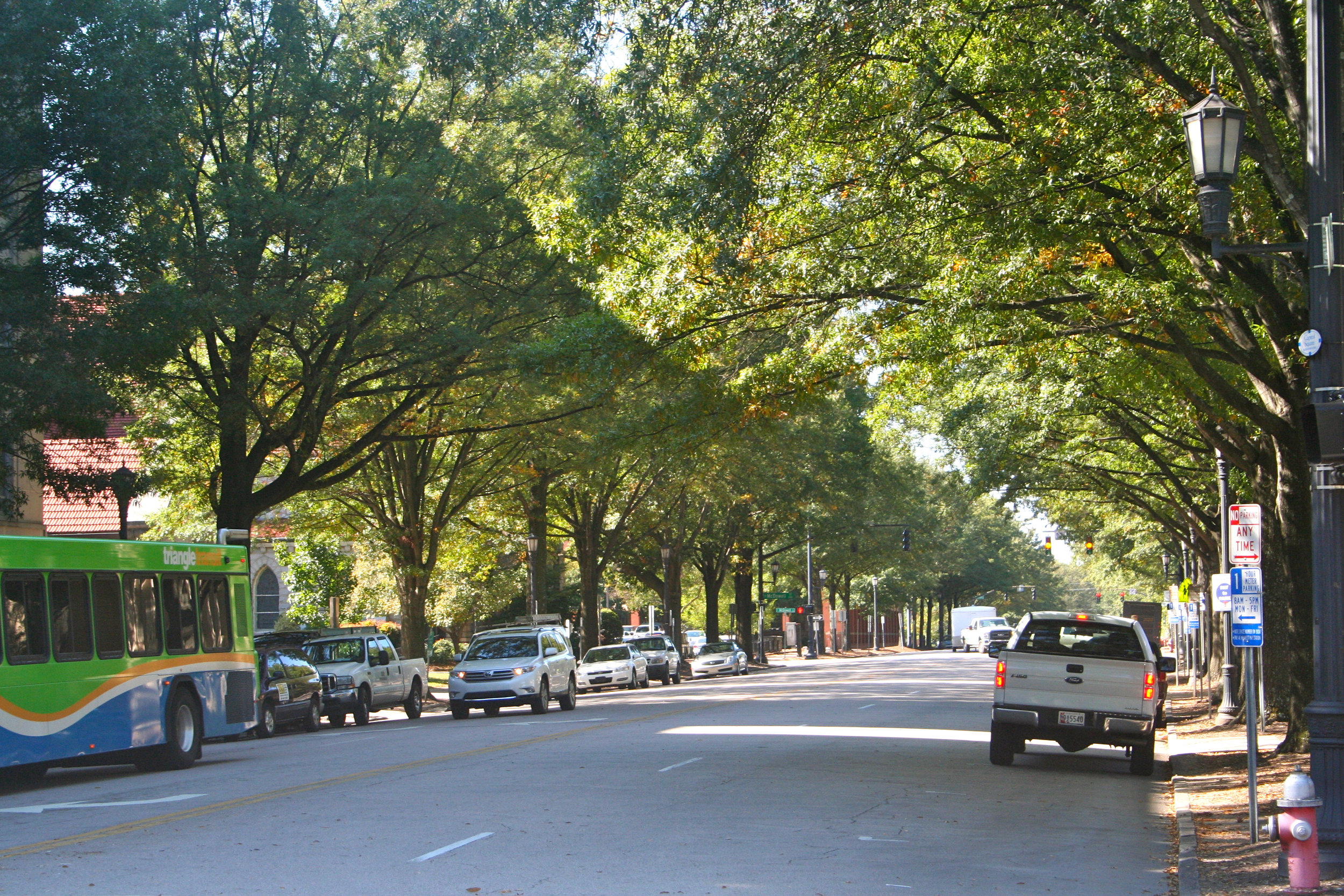 A typical street in Raleigh, NC where this research took place