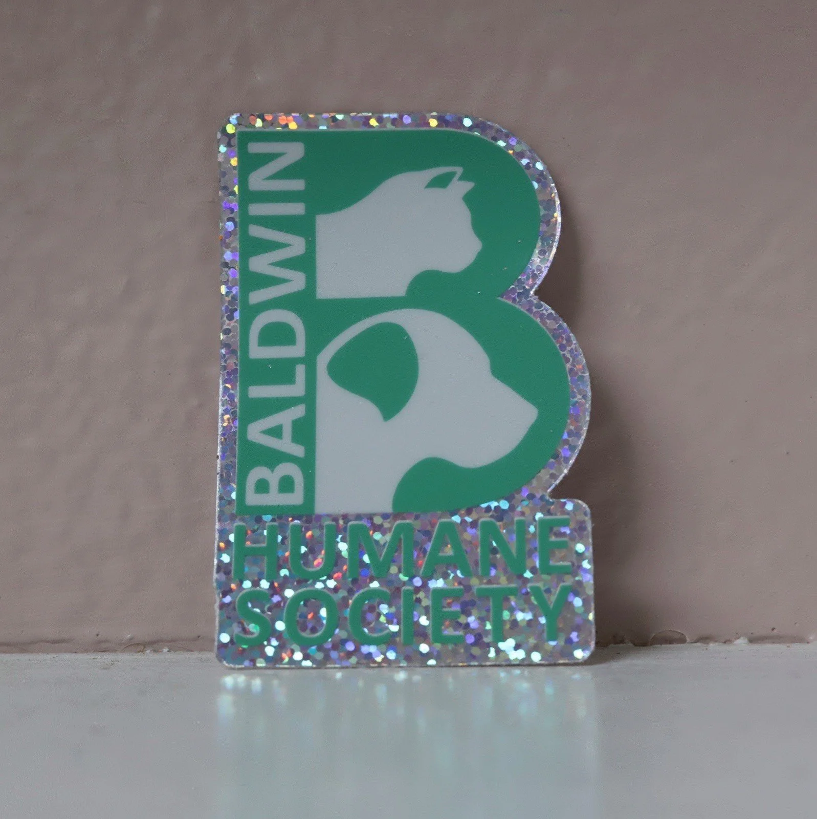 Baldwin Humane Society Glitter Sticker